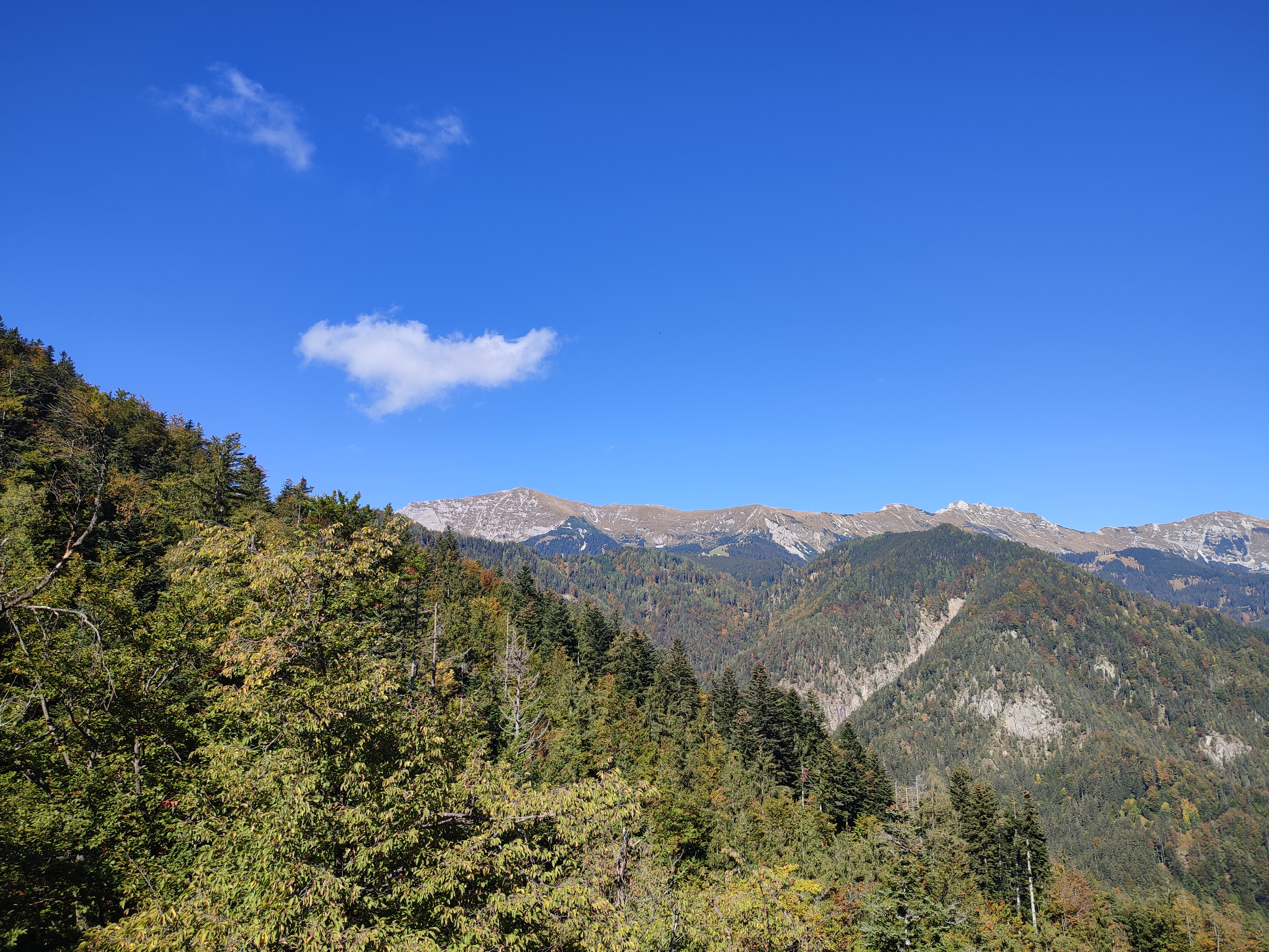 Košuta range above the village. The longest mountain range in Karavanks.